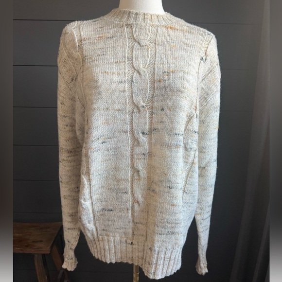 Winona Knits Sweaters - Winona Knits Vintage Cream Speckled Knit Sweater Made in Minnesota Size Large